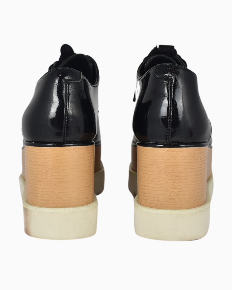 Tênis Stella McCartney Original Elyse Platforms Verniz Preto Feminino